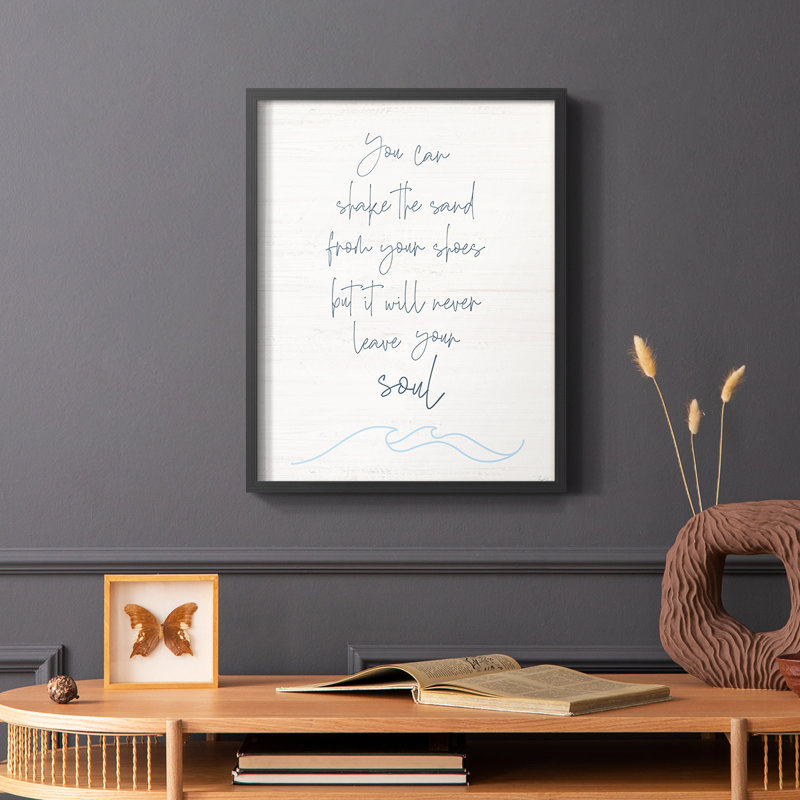 Shake the Sand, reproduction encadrée - bois massif, Noir, H 10 po x l 8 po