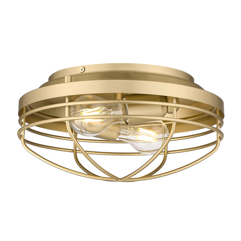 Plafonnier encastré 2 lumières Lylah, Bronze champagne brossé
