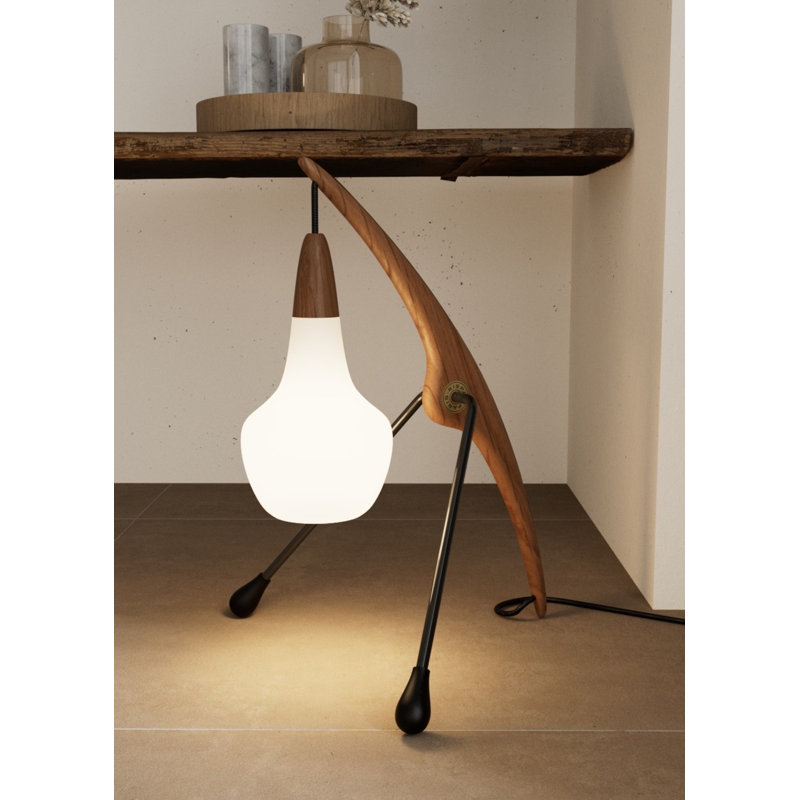 Phasme Solid Wood Arched Lamp, 25" H x 20" W x 19" D, Vintage Oak
