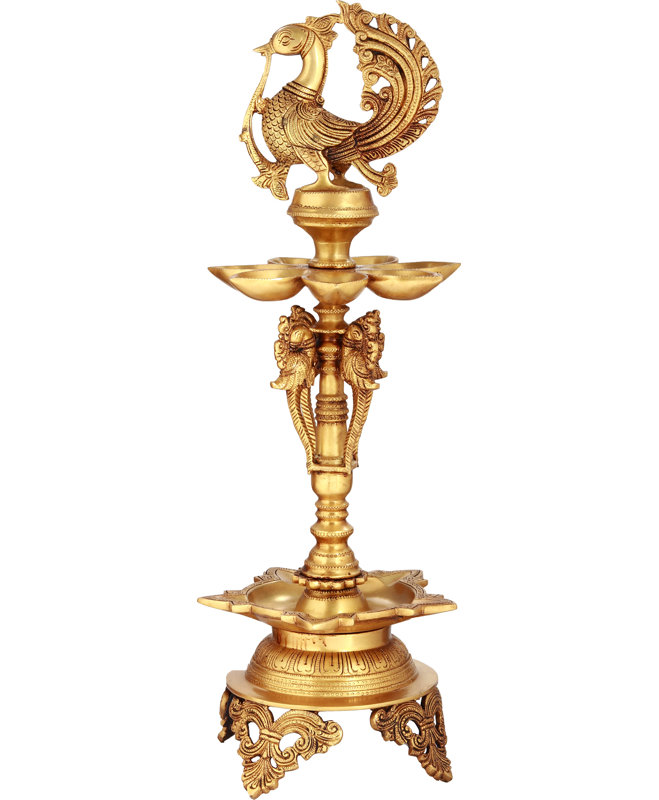 Lampe de table en laiton 23 po, Or