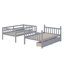 Lit superposé simple au-dessus de simple avec tiroirs doubles, configuration de lit simple transformable-1084814376