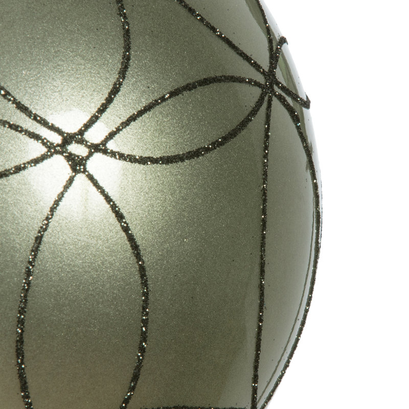 Ornement boule bonbon avec cercle scintillant, Fer forgé