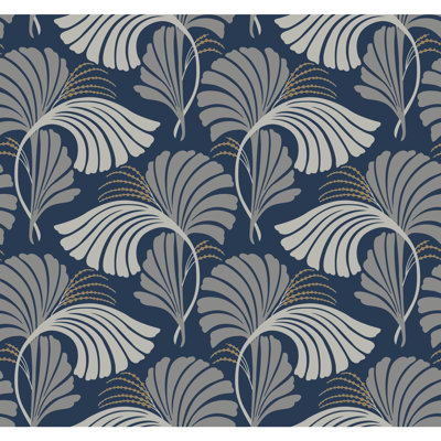 Floral Metallic Wallpaper Roll by Candice Olson