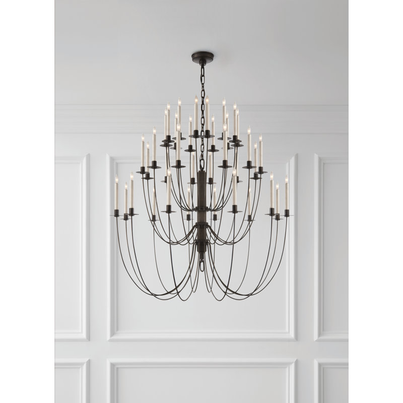 Thomas O'Brien Erika Three-Tier Chandelier, Aged Iron