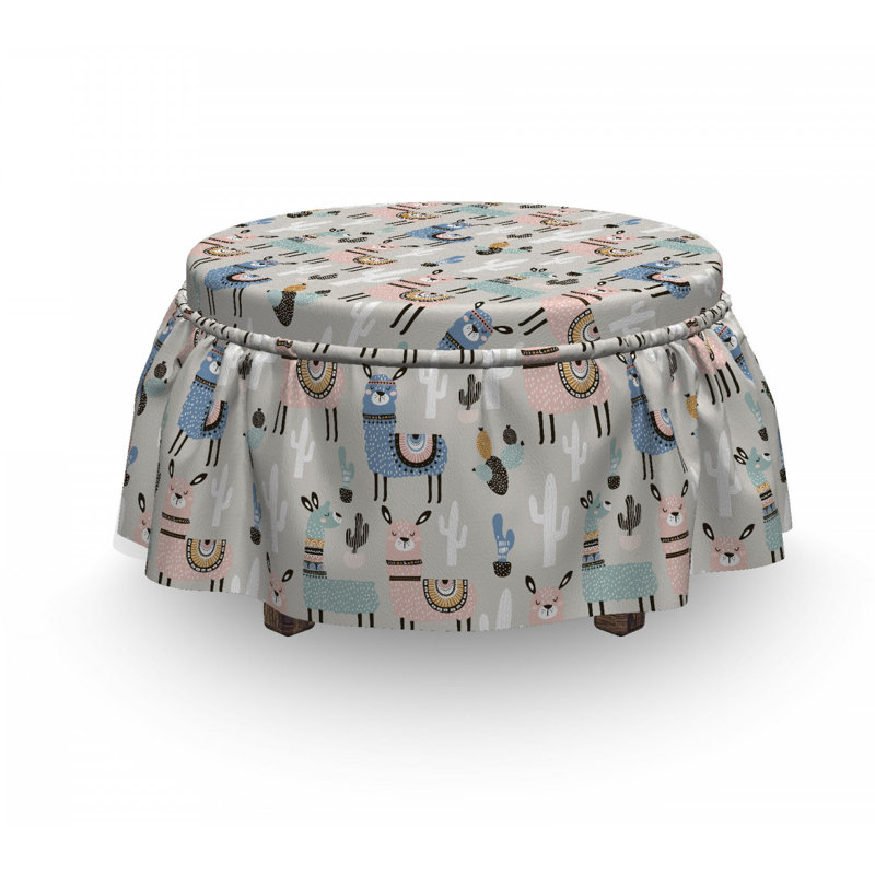 Housse pour repose-pieds art llama