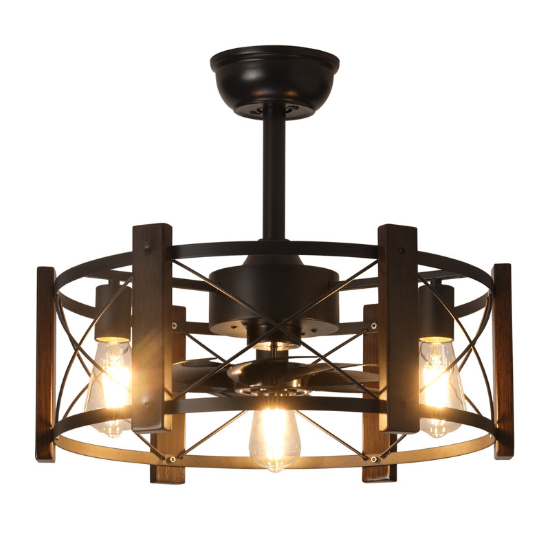 Modern retro american industrial vintage fan lamp dc motor 110v remote control ceiling fan light