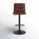Rawlinson Adjustable Height Low Back Bar Stool with Leather Seat and Metal Base