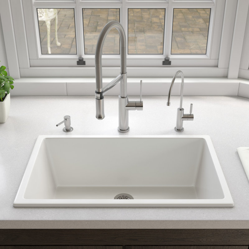 29.88 " L Single Bowl Fireclay Kitchen Sink
