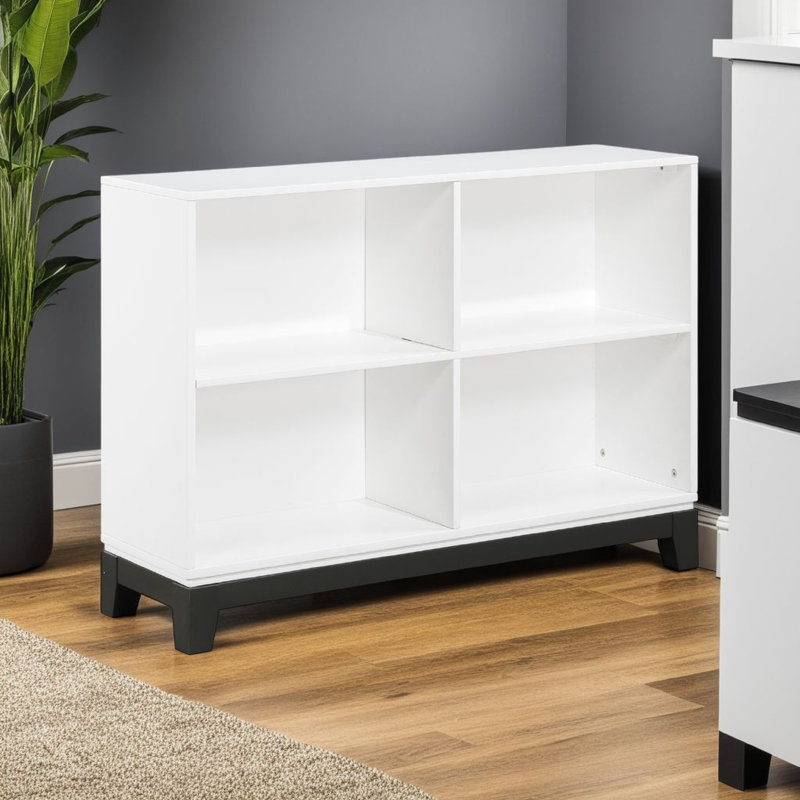 À bibliothèque, Blanc/Noir,  (4 Shelves) 30.57"H x 42.57"W x 13.07" D