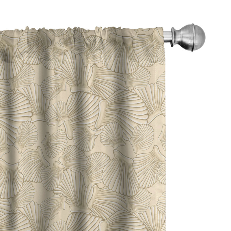 Shells Semi-Sheer Rod Pocket Curtain Panel, 28" x 84"