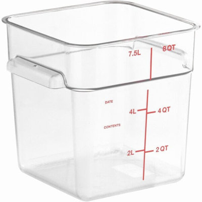 Cambro 2 pte Contenant alimentaire transparent en polycarbonate rond - homologué NSF, lavable au lave-vaisselle, empilable