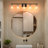 33 in. 5-Light Black and Brass Bathroom Vanity Light with Clear Glass Shades for Bathroom