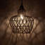 10.25"W 1-Light Auman Rattan and Metal Pendant-742382828