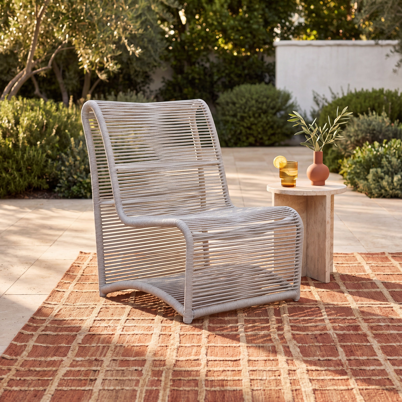 Renfri Aluminum Outdoor Armless Lounge Chair