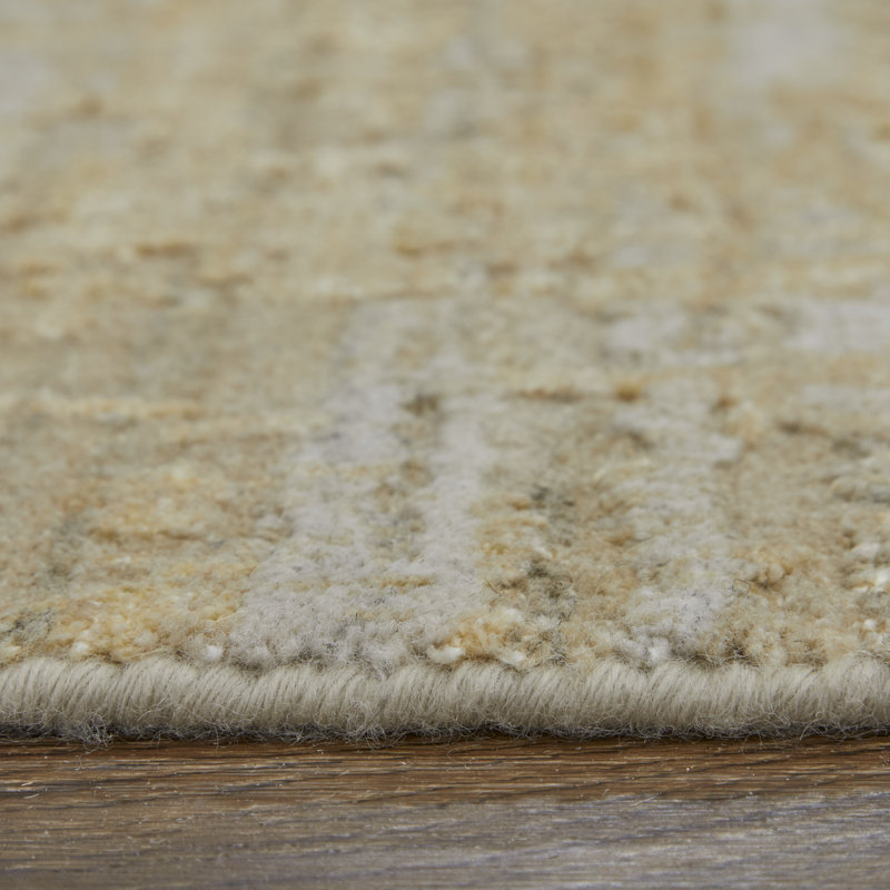 Eastfield Abstract Area Rug in Brown/Gold/Ivory, Rectangle 4' x 6'