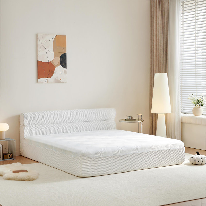 Queen Size Compressed Integrated Bed,White, Queen
