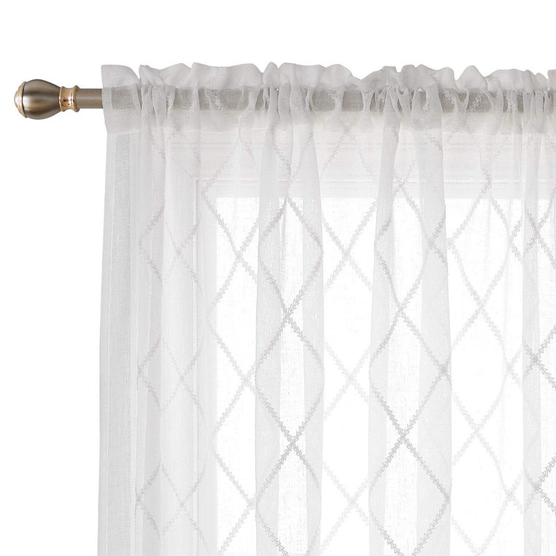 Paire de rideaux occultant en polyester Arpana, Blanc, L 52 po x L 72 po