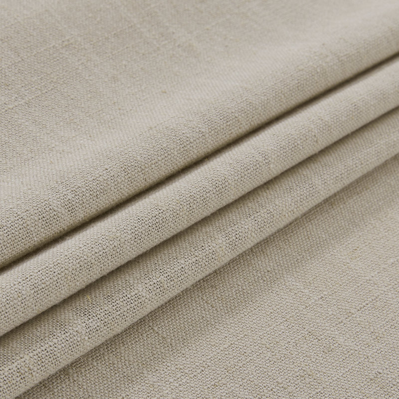 Draycott Linen Blend Semi-Sheer Curtain Pair, Beige, 42" W x 84" L
