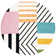 Fifth Avenue Wool Geometric Area Rug in Ivory/Black/Pink
