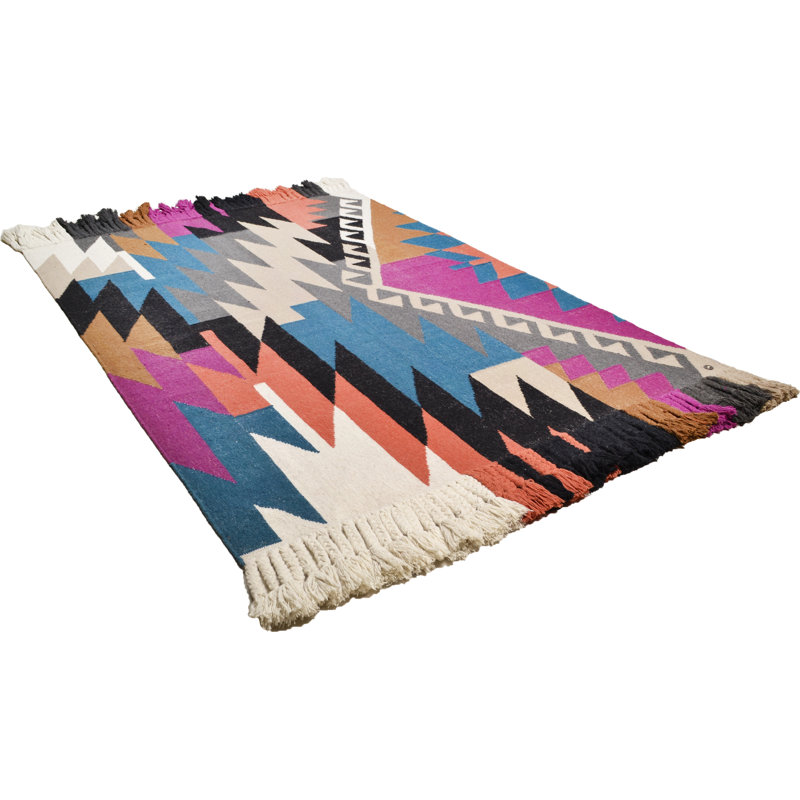 Vintage Southwestern Cotton Hand Woven Area Rug, Rectangular 160 x 230cm
