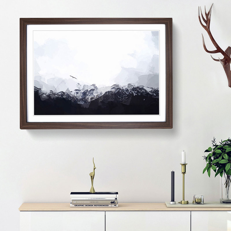Eagle Flying over Colca Canyon - Picture Frame Graphic Art Print, 48cm H x 65cm W x 2cm D, Walnut Framed