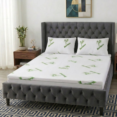  Rayon from Bamboo Gel Memory Foam 2.5cm Breathable Mattress Topper