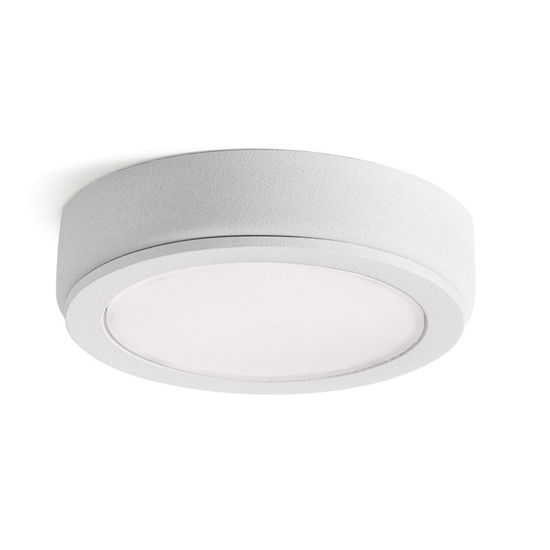 Luminaire rond à DEL sous le meuble 4D Lundergan, Blanc texturé, 3000