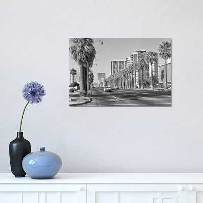 1960s Rows of Palm Trees Central Avenue Phoenix AZ USA 1 Piece Wrapped Canvas Wall Art