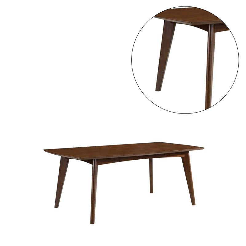 Rectangular Wood Dining Table In Dark Walnut