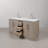Hunner 60" Carrara White Marble Countertop Bath Vanity in Gray Oak with Faucet-1838001922