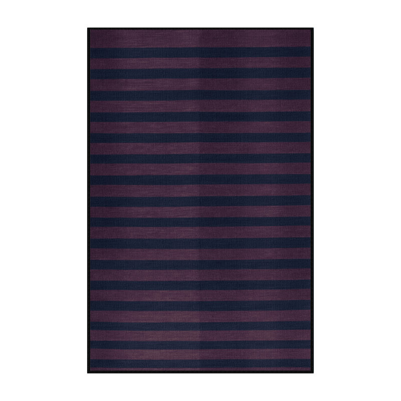 Tapis gris à rayures horizontales lavable à la machine, Rectangle 5 pi x 7 pi