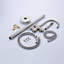 Robinet de baignoire avec douche à main, fixation au sol, robinet 1 trou, extractible à fixation classique de style antique, nickel brossé-121706689