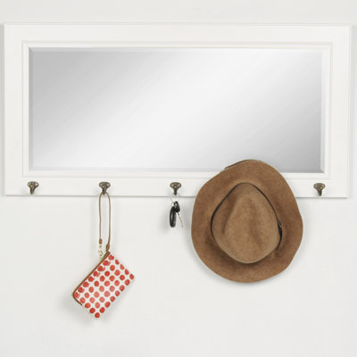 Carmaletta Flat Mirror with Hooks