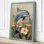 Leaping Dolphin with Poppies Coastal 1 Piece Wrapped Canvas Wall Art-1472663928-1472663933