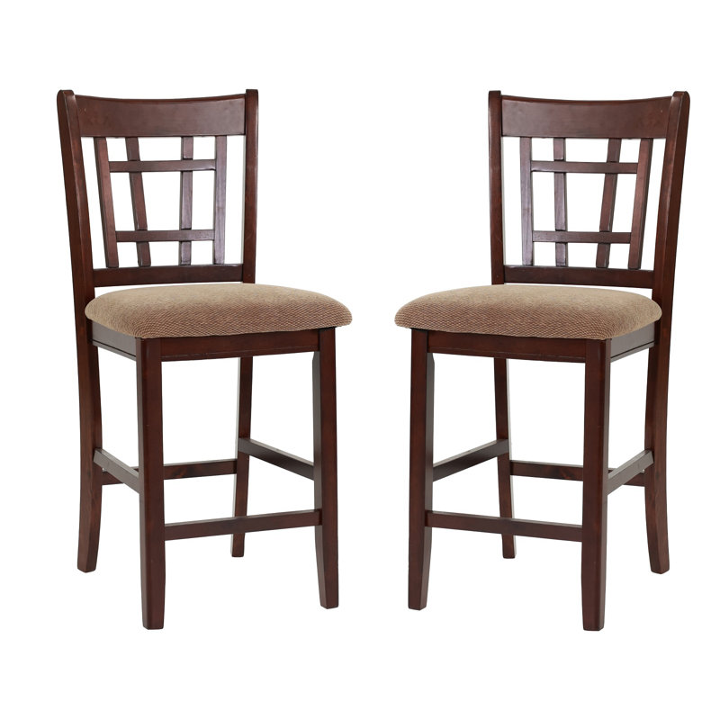 Dark Rosy Brown Counter Height Chairs, Set Of 2