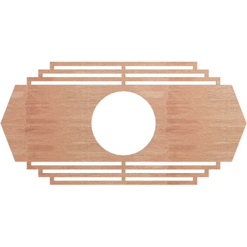 Médaillon de plafond en bois Chrysler, Cerisier, H 18 po x l 36 po x P 0,25 po