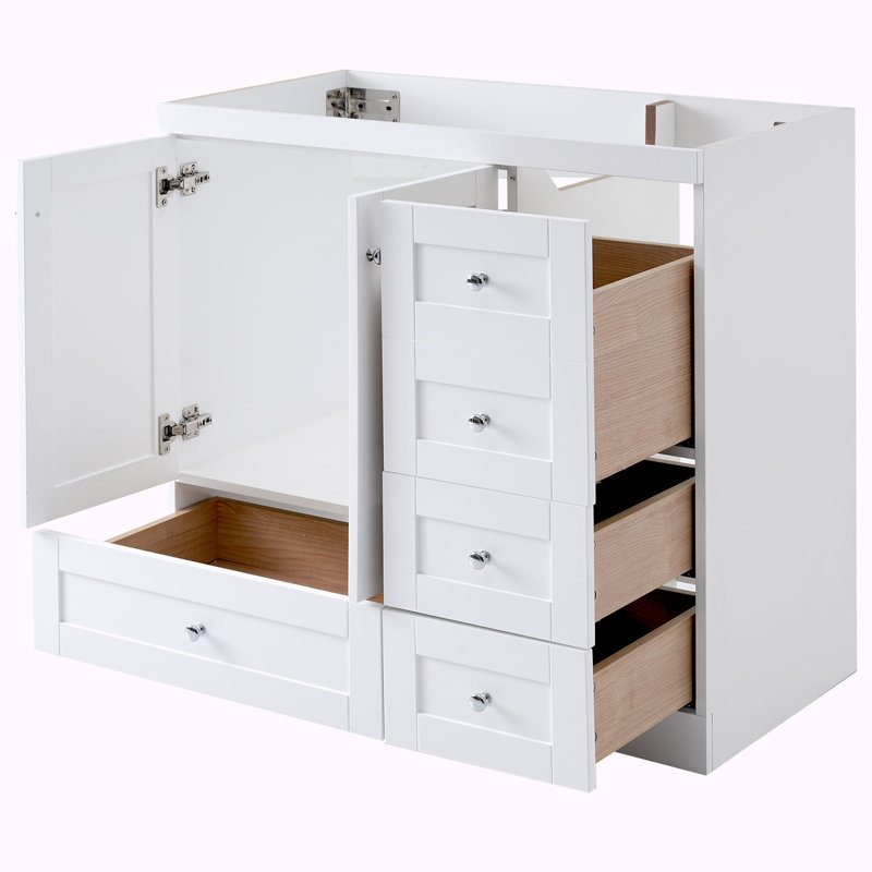 Base de meuble-lavabo simple 35 po seulement, Blanc