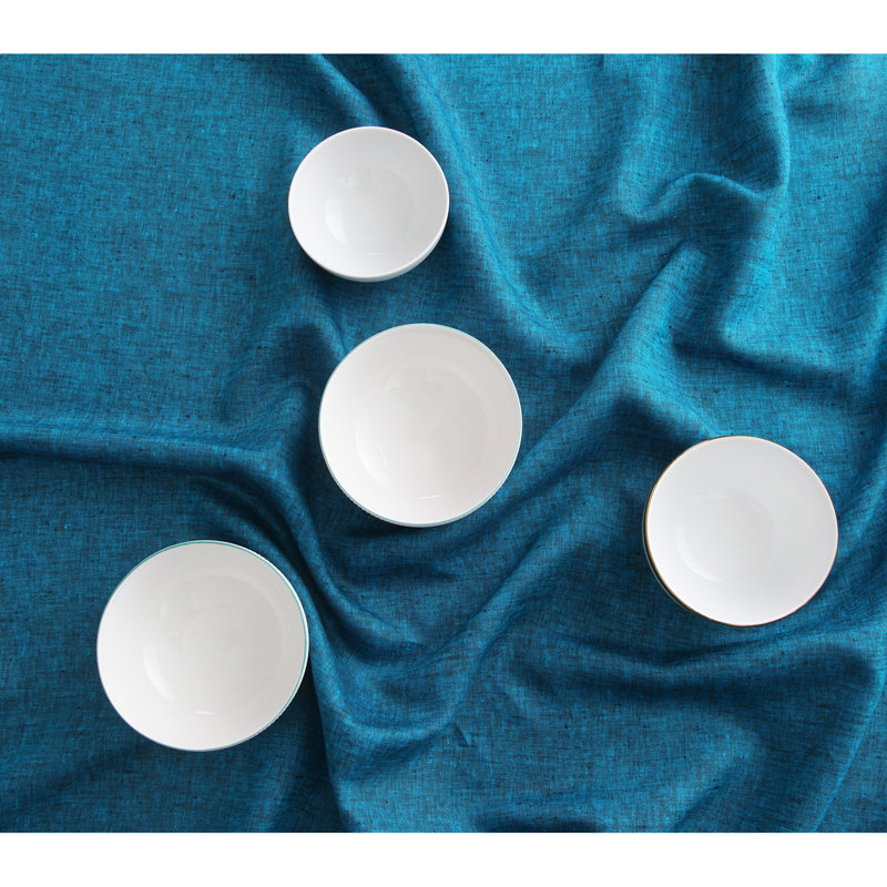 100% Pure Linen Tablecloth - Athena, 108" x 60", Chambray Teal