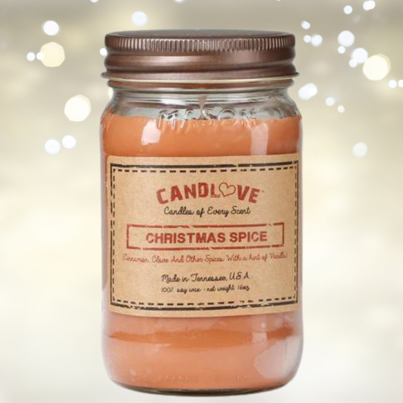 Bougie de Noël parfumée avec support en verre