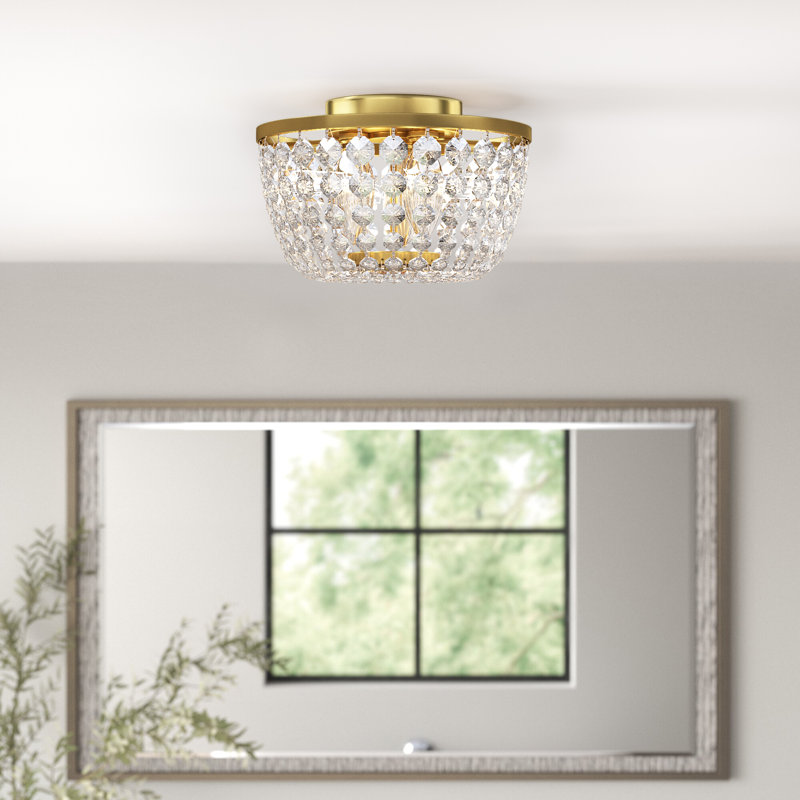 Malden 3 - Light Unique/Statement Urn Flush Mount, Brass, 8.5" H x 13" W x 13" D
