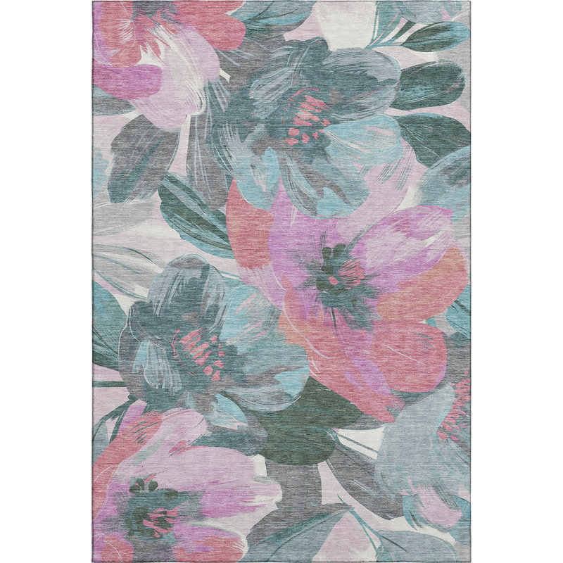 Premium Machine Washable Northdale AMF1487 Floral Rug, Rectangle 3' x 5'