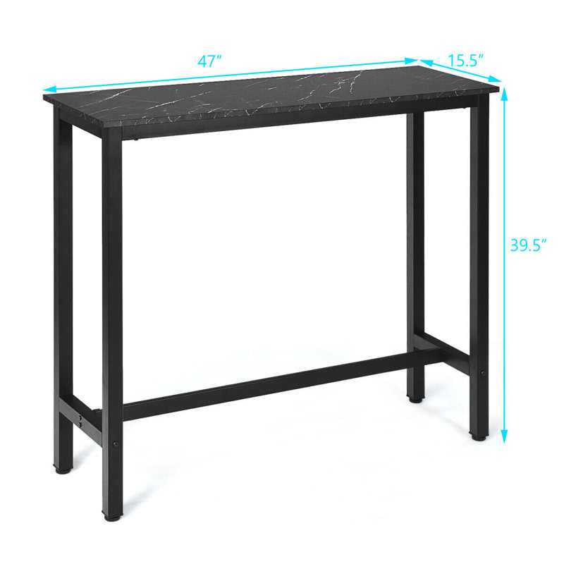 Metal Base Dining Table, Black