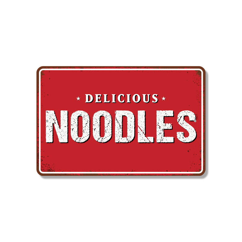 Enseigne en plastique 8 "x 12" Delood Noodles Street