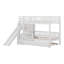 Lit superposé simple au-dessus de simple avec escalier de rangement, glissade et lit gigogne-54538504