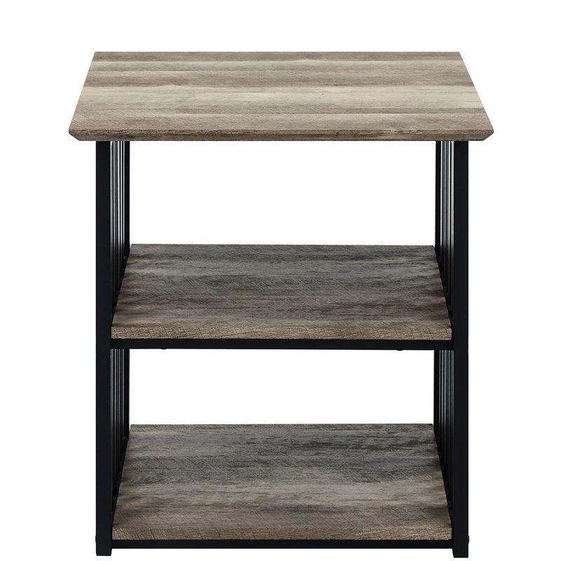 Table de chevet industrielle en chêne antique et noir pour la commodité de la chambre à coucher moderne avec combinaison de couleurs