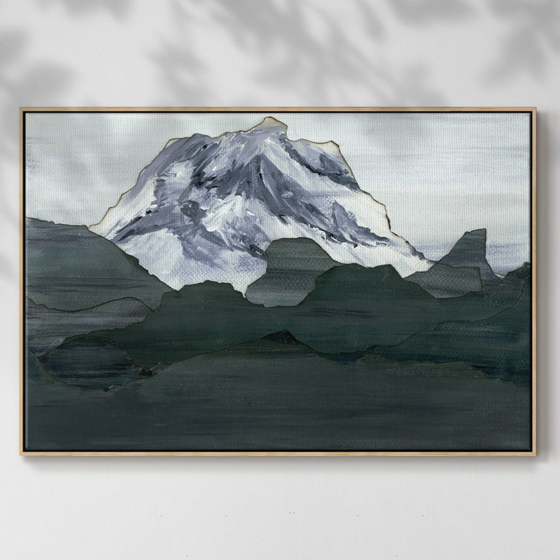 " Summit ", 25" H x 37" W x 2" D, Natural Wood Floater Framed Canvas