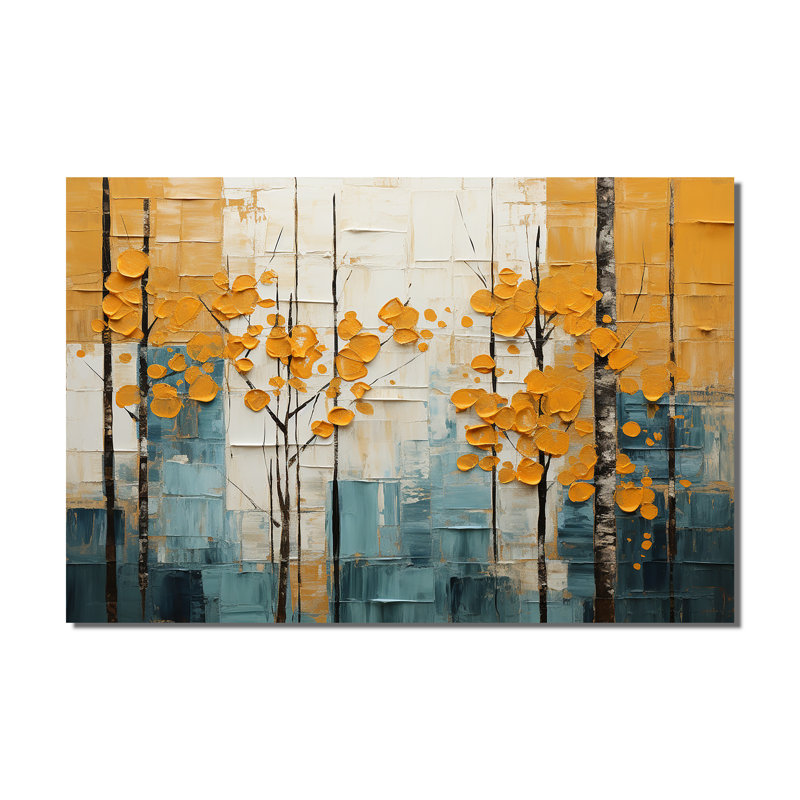 Décoration murale forêt audacieuse jaune et gris III