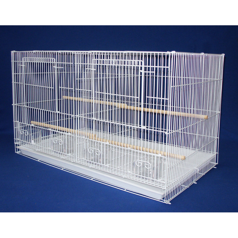 Petit cage à oiseau avec séparateur, blanc, H 16 po x l 24 po x P 16 po