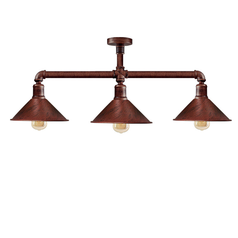 Cassidee 3 - Light Kitchen Island Pendant, Rustic Red