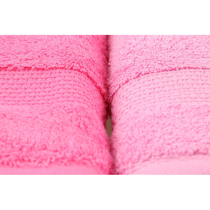 Ensemble de 4 serviettes à main de même taille, Rose clair / rose / rose cendré / fuchsia
